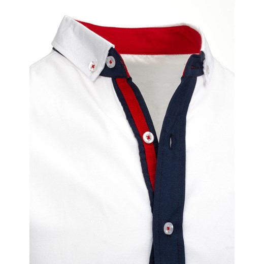 Koszula męska biała (dx0996)  czerwony S DSTREET