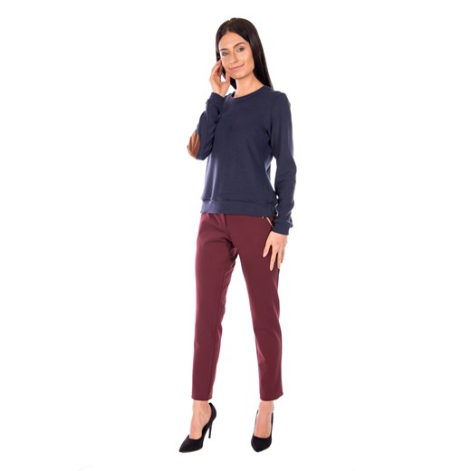 Granatowy sweter z łatami czerwony Bialcon 34,40,42 promocyjna cena bialcon.pl