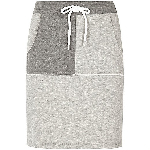 Grey two tone sweat mini skirt  River Island   