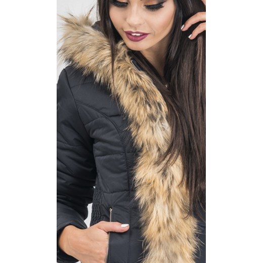 BAJECZNA KURTKA NATURALNY JENOT FUTRO bezowy Lorenzo-natural M Ligari
