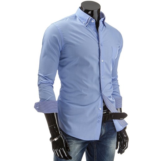 Gładka koszula męska z długim rękawem (dx0696)