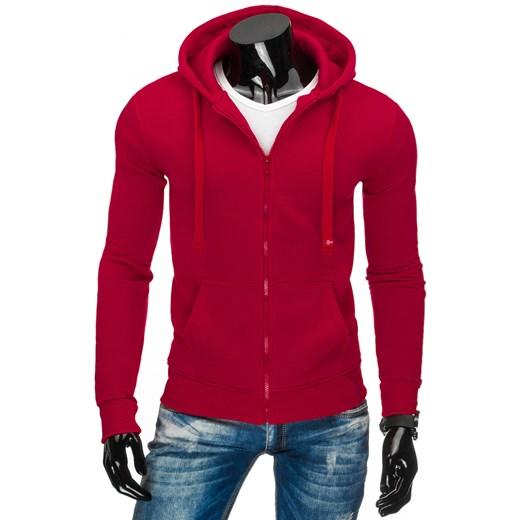 Bluza męska rozpinana z kapturem czerwona (bx2033)