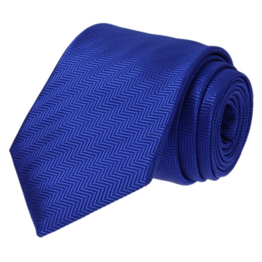 Krawat jedwabny  - jednolity niebieski