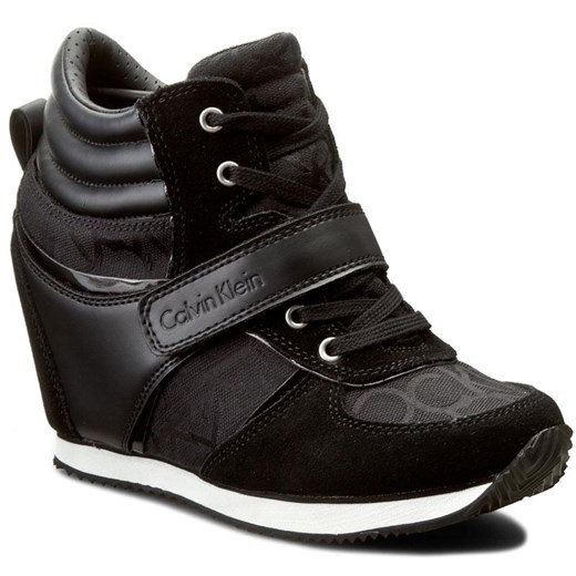 Sneakersy CALVIN KLEIN JEANS - Viridiana RE9264 Black/Black czarny Calvin Klein 38 eobuwie.pl