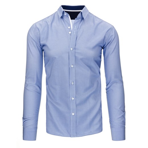 Niebieska koszula męska w paski (dx1071)   XXL DSTREET