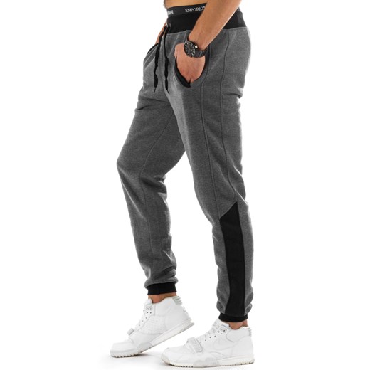 Spodnie męskie dresowe baggy antracytowe (ux0721)  bialy XXL DSTREET