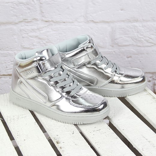 Sportowe buty srebrne damskie wysokie na rzep Xcore Badoxx Badoxx 40 ButyRaj.pl okazyjna cena