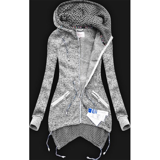 CIEPŁA BLUZA Z KAPTUREM SZARA (LX149M) Go-Start XL (42) goodlookin.pl