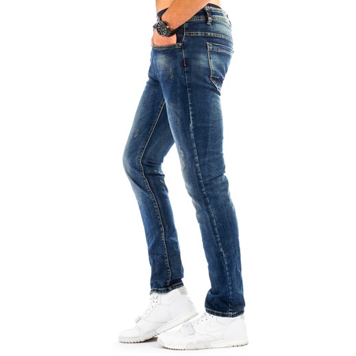 Spodnie jeansowe męskie niebieskie (ux0697) granatowy Jeans s31 DSTREET