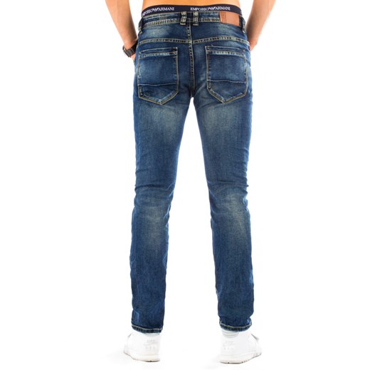 Spodnie jeansowe męskie niebieskie (ux0697) niebieski Jeans s31 DSTREET