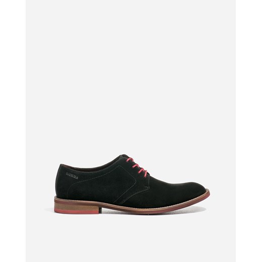 Czarne welurowe buty typu oxford 7647-314
