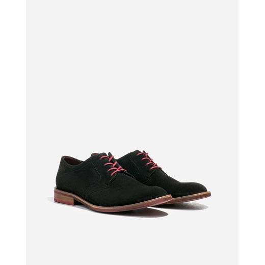 Czarne welurowe buty typu oxford 7647-314
