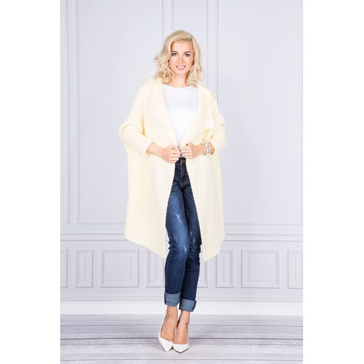 Kardigan damski z kapturem bezowy Paparazzi Fashion U ptakmoda.com