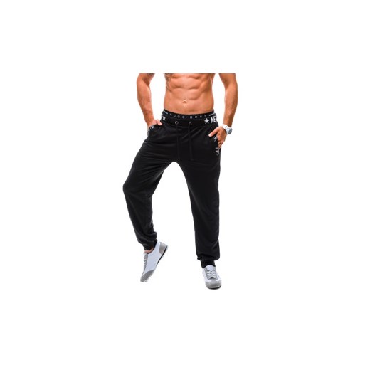 Czarne spodnie dresowe męskie Denley 3175
