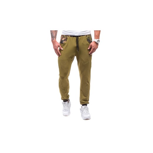 Moro-khaki spodnie dresowe męskie Denley 0474