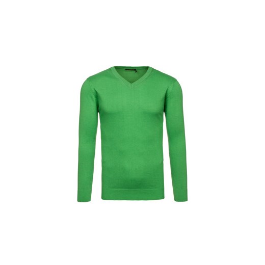 Zielony sweter męski w serek Denley 1817