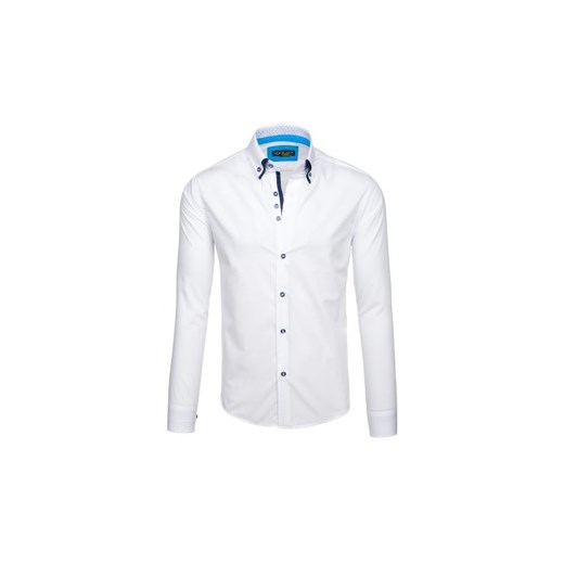 Biała koszula męska elegancka z długim rękawem Bolf 6898