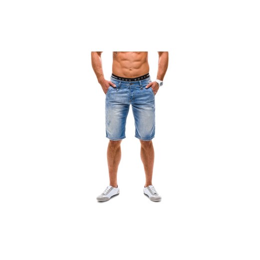 Błękitne krótkie spodenki jeansowe męskie Denley 2332