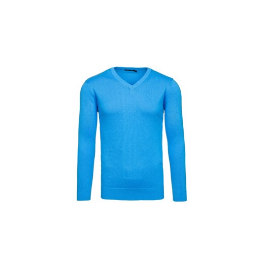 Błękitny sweter męski w serek Denley 1816