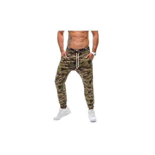 Spodnie dresowe joggery męskie moro-khaki Denley 0367