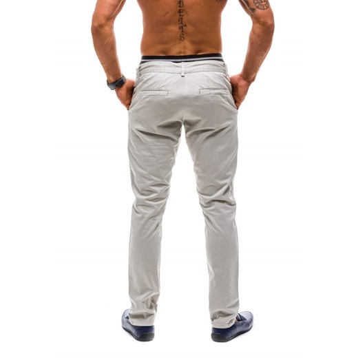 Beżowe spodnie chinosy męskie Denley 4326