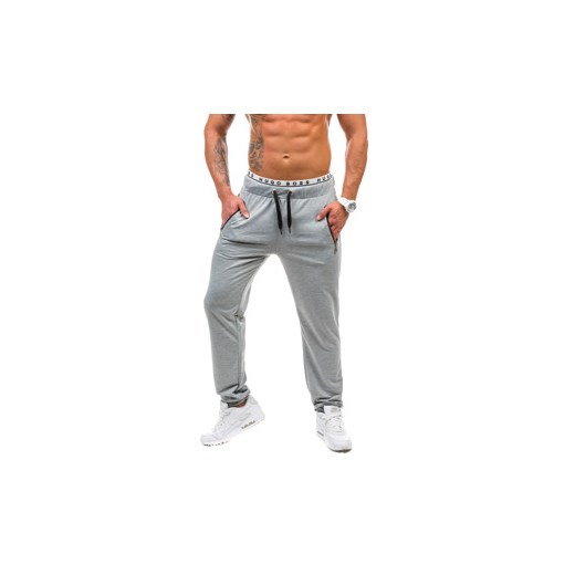 Szare spodnie dresowe męskie Denley 1060