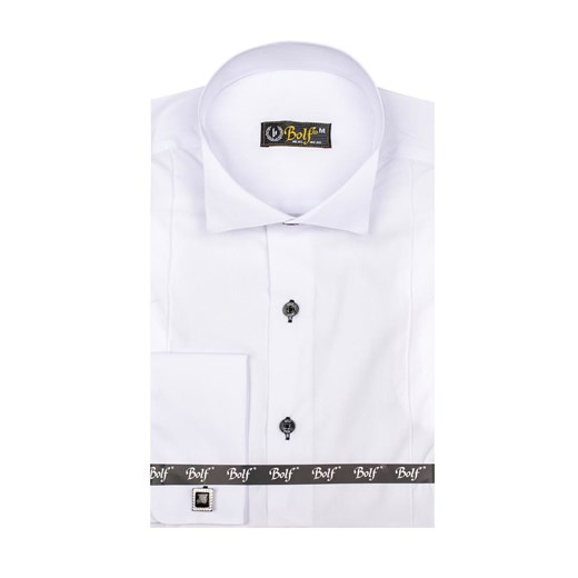 Biała koszula męska elegancka z długim rękawem Bolf 5754