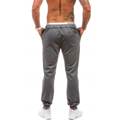 Antracytowe spodnie dresowe męskie Denley 1024