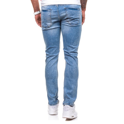 Błękitne spodnie jeansowe męskie Denley 272