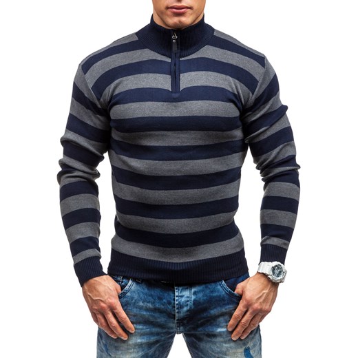 Granatowy sweter męski Denley 6019