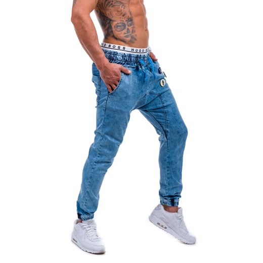 Błękitne spodnie baggy męskie Denley 403-1