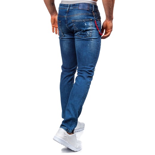 Spodnie jeansowe męskie granatowe Denley 303