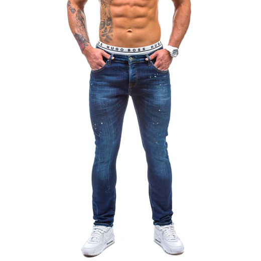 Granatowe spodnie jeansowe męskie Denley 4786(1062)