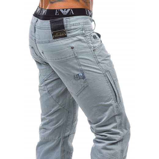 Szare spodnie jeansowe męskie Denley M903