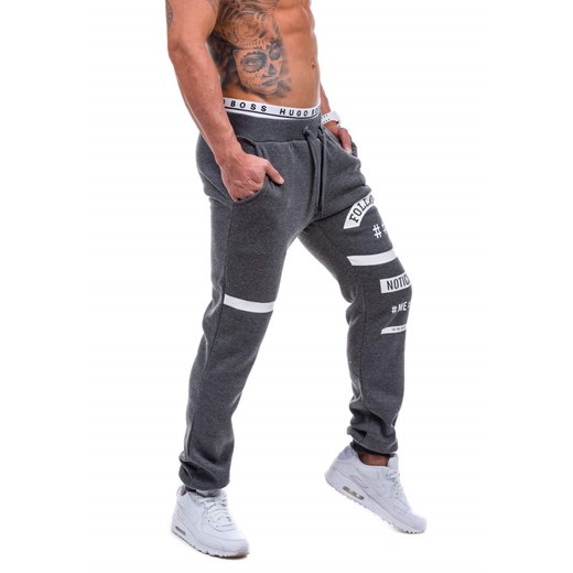 Antracytowe spodnie dresowe męskie Denley K21