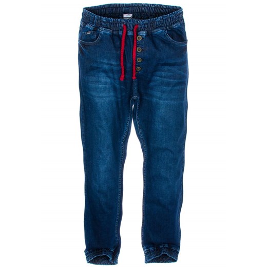 Granatowe spodnie jeansowe joggery męskie Denley 608