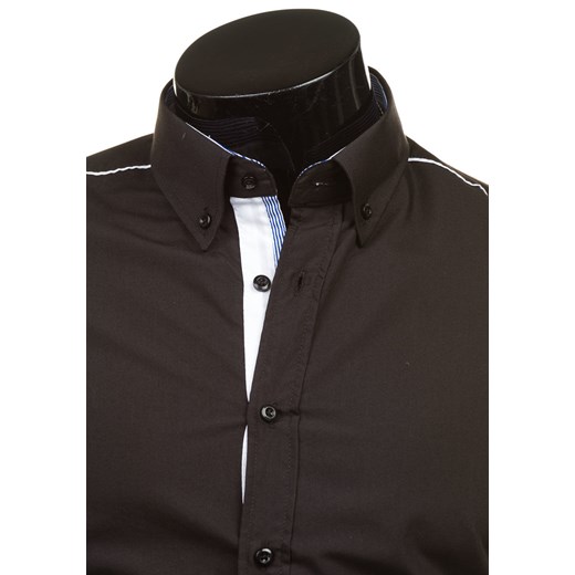 Koszula męska elegancka z długim rękawem czarna Bolf 6875