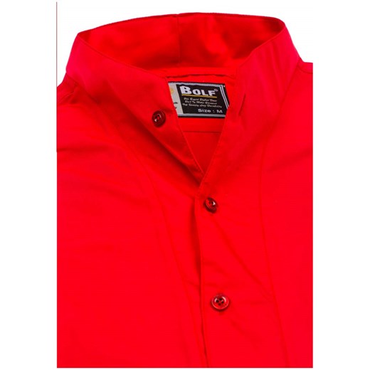 Koszula męska z długim rękawem czerwona Bolf 5702