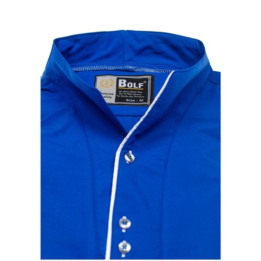 Koszula męska z długim rękawem kobaltowa Bolf 5720