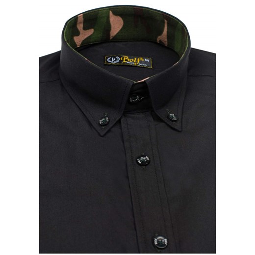 Moro-czarna koszula męska elegancka z długim rękawem Bolf 6850