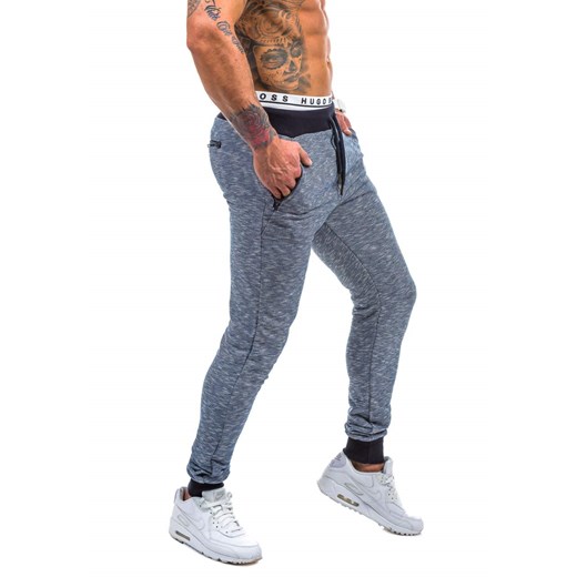 Granatowe spodnie dresowe męskie Denley 4265