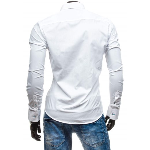 Koszula męska elegancka z długim rękawem biała Bolf 5810