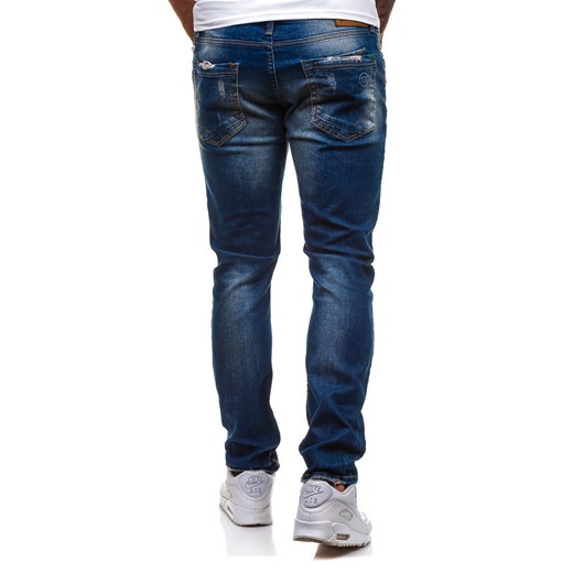 Granatowe spodnie jeansowe męskie Denley 4838-1(1017)