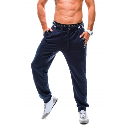 Granatowe spodnie dresowe męskie Denley 3175