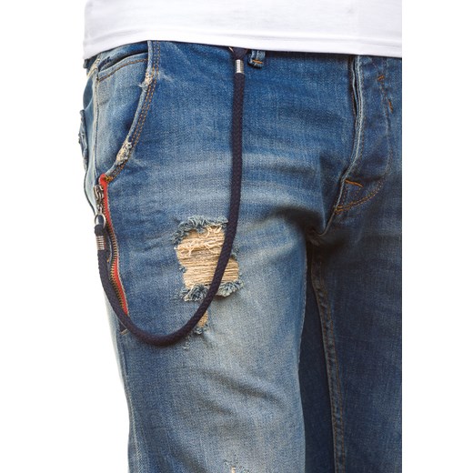 Granatowy spodnie jeansowe męskie Denley 4730-2 (9970)