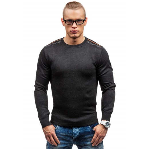 Antracytowy sweter męski Denley 6033