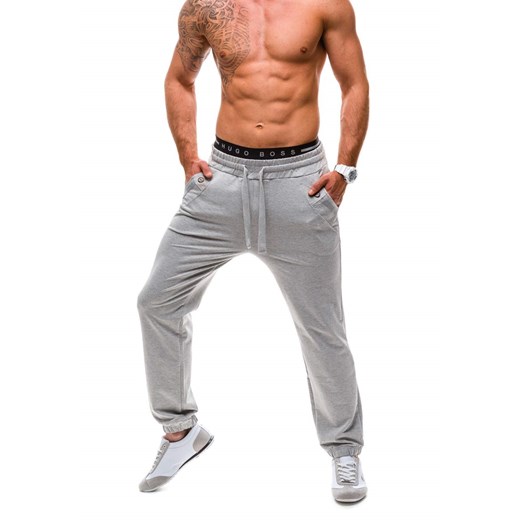 Szare spodnie dresowe męskie Denley 2116
