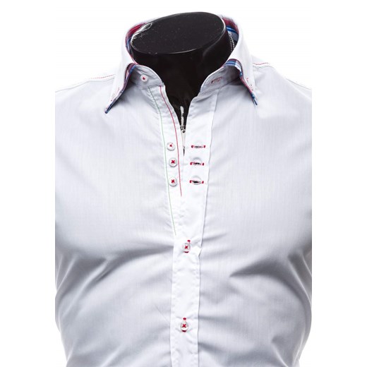 Biała koszula męska elegancka z długim rękawem Denley 3701