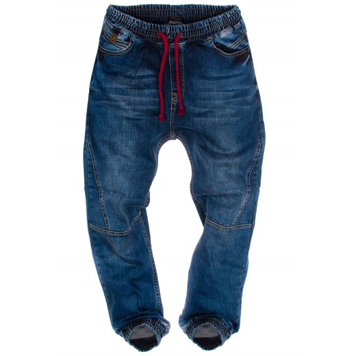 Granatowe spodnie jeansowe joggery męskie Denley 639