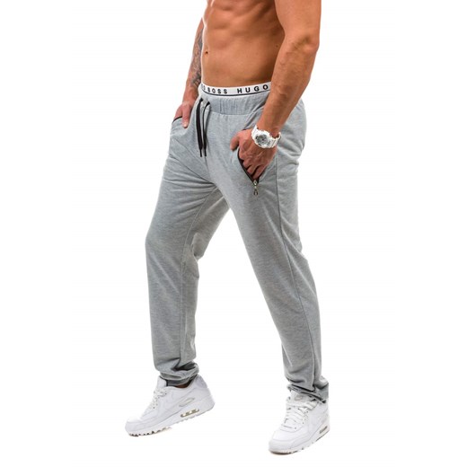 Szare spodnie dresowe męskie Denley 1060